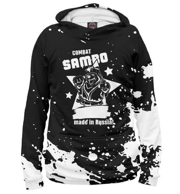 Женское худи с изображением Combat Sambo цвета Белый