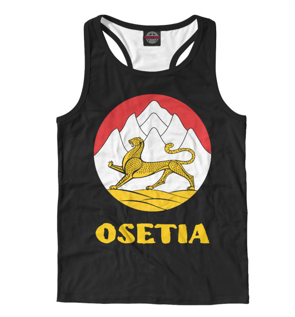 Мужская майка-борцовка с изображением Северная Осетия цвета Белый