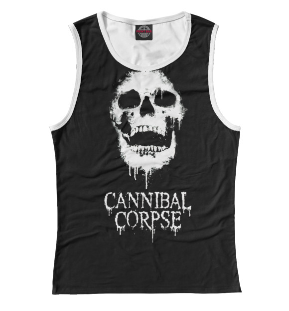 Майка для девочки с изображением Cannibal Corpse цвета Белый