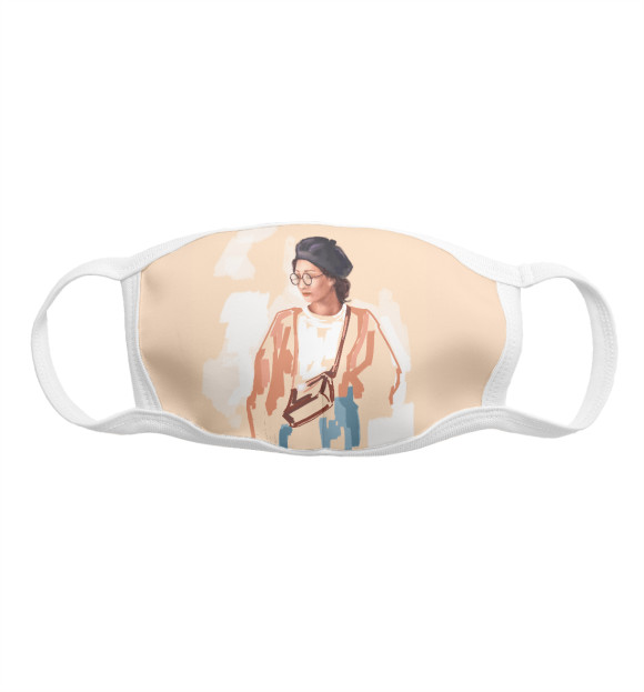 Маска тканевая с притом Девушка-модель цвета Белый Маска тканевая с изображением Девушка-модель цвета Белый