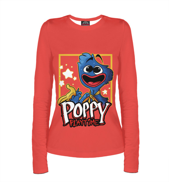 Женский лонгслив с изображением Хагги Вагги звездочки цвета Белый