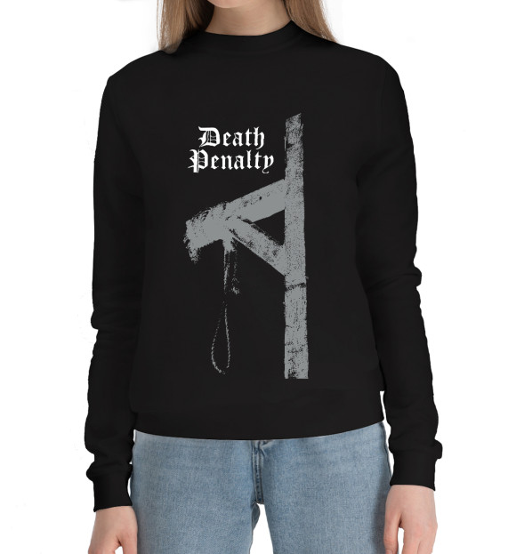Женский хлопковый свитшот с изображением Deathpenalty цвета Черный