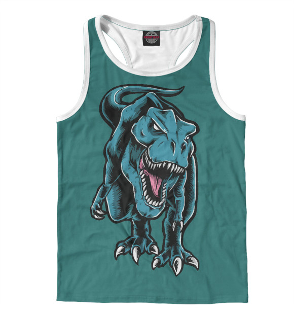 Мужская майка-борцовка с притом Тирекс цвета Белый Мужская майка-борцовка с изображением Тирекс цвета Белый