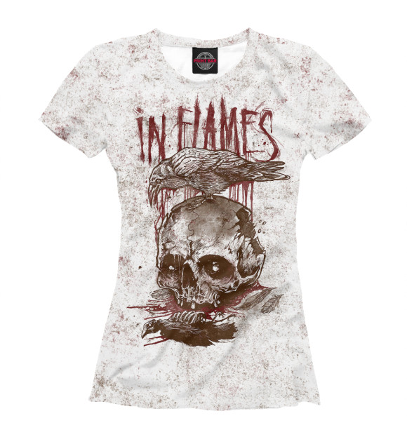 Футболка для девочек с изображением In Flames цвета Белый