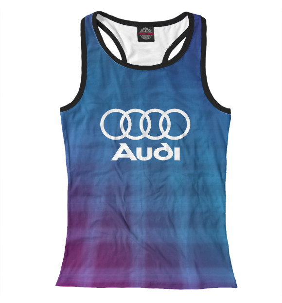 Женская майка-борцовка с изображением AUDI Neon цвета Белый