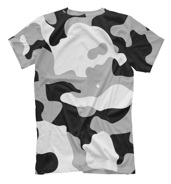 Мужская футболка с изображением Питбуль милитари цвета Белый