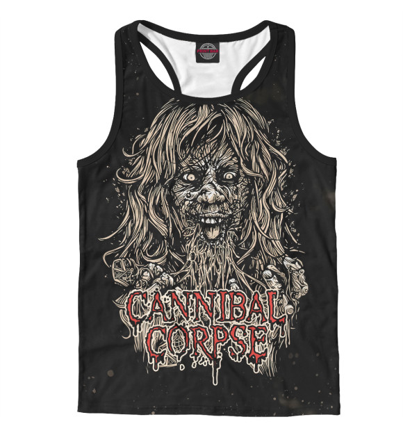 Мужская майка-борцовка с притом Cannibal Corpse цвета Белый Мужская майка-борцовка с изображением Cannibal Corpse цвета Белый