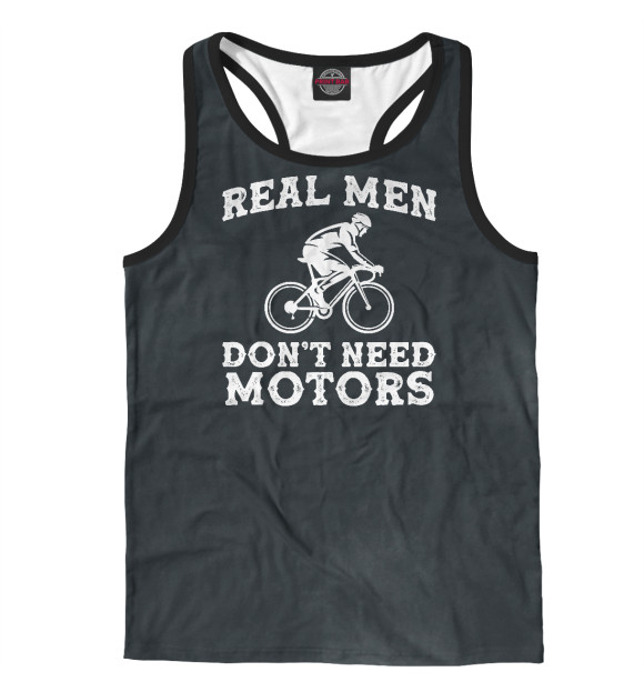 Мужская майка-борцовка с изображением Funny bicycle quote цвета Белый