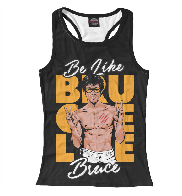 Женская майка-борцовка с изображением Bruce Lee цвета Белый