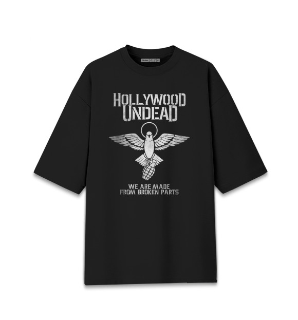Женская футболка оверсайз с изображением Hollywood Undead цвета Черный