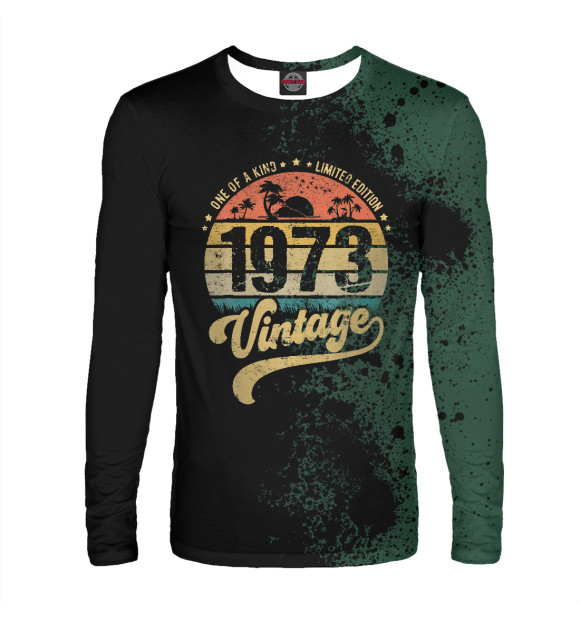Мужской лонгслив с изображением Retro Vintage 1973 цвета Белый