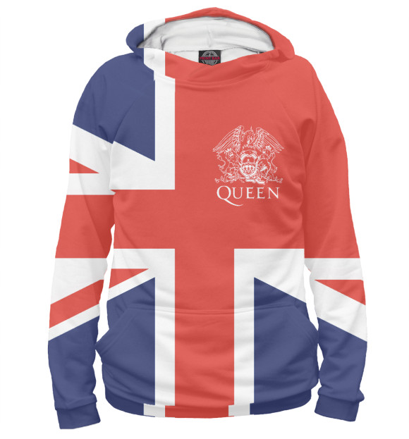 Женское худи с изображением Queen цвета Белый
