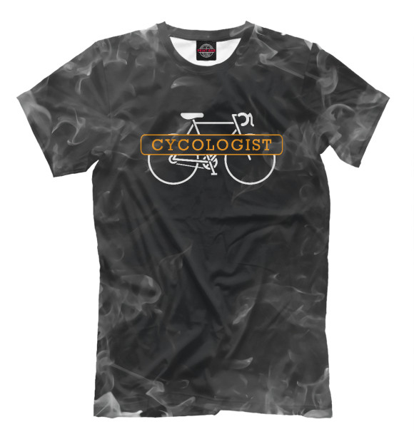 Мужская футболка с изображением Bicycle - Cycologist цвета Белый