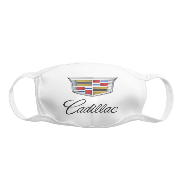 Маска тканевая с изображением Cadillac цвета Белый