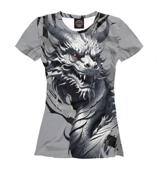Женская футболка Графитовый дракон
