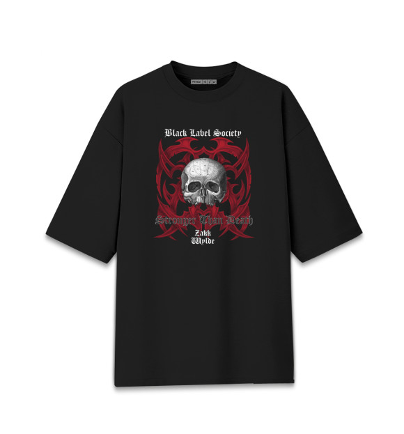 Женская футболка оверсайз с изображением Blacklabelsociety цвета Черный