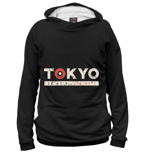 Женское худи с изображением Tokyo цвета Белый