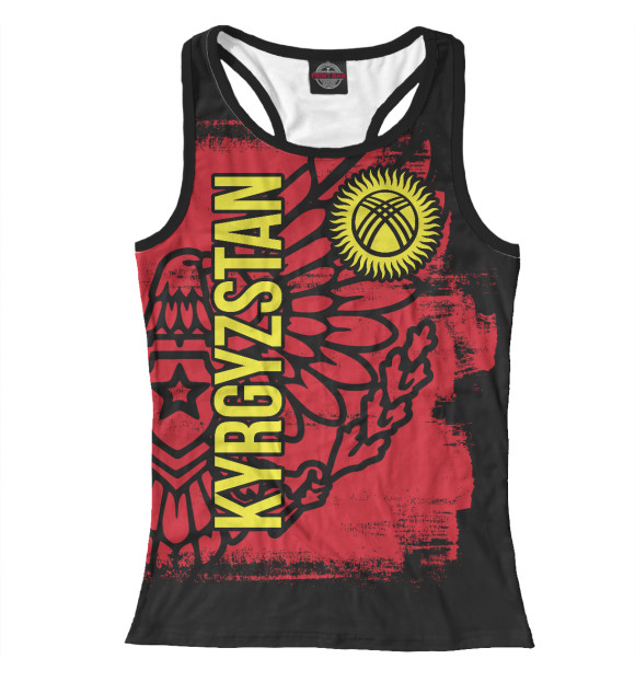 Женская майка-борцовка с изображением Киргизия цвета Белый