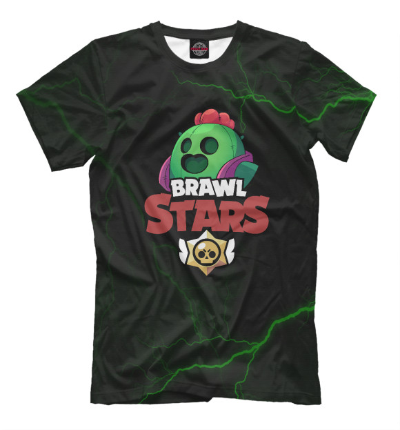 Мужская футболка с изображением Brawl Stars: Spike цвета Белый
