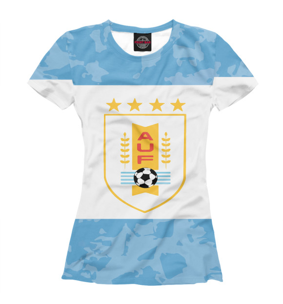 Футболка для девочек с изображением Сборная Уругвая цвета Белый
