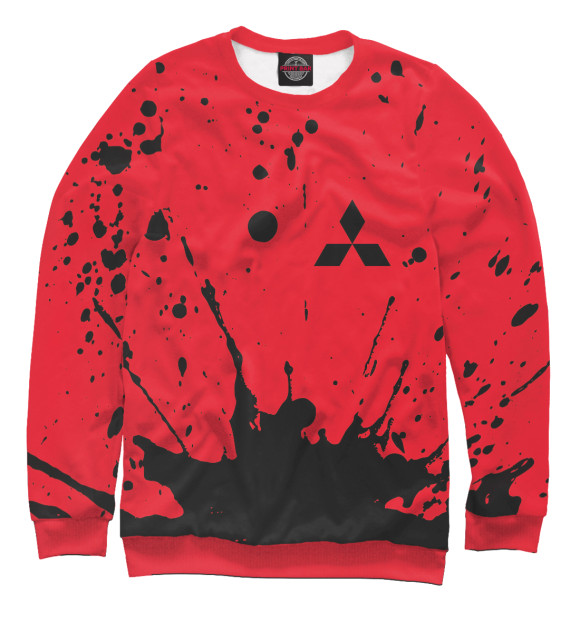 Свитшот для девочек с изображением Mitsubishi / Митсубиси цвета Белый