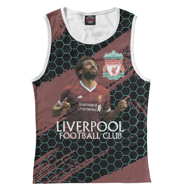 Майка для девочки с изображением Liverpool: Мохамед Салах. цвета Белый