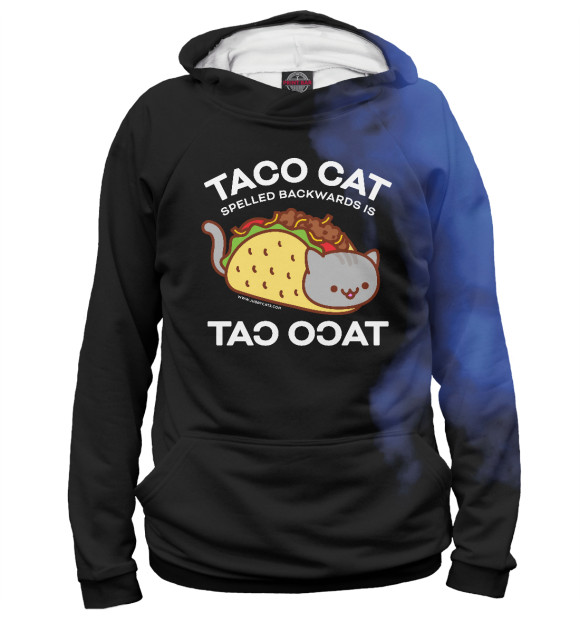 Мужское худи с изображением TACO CAT цвета Белый
