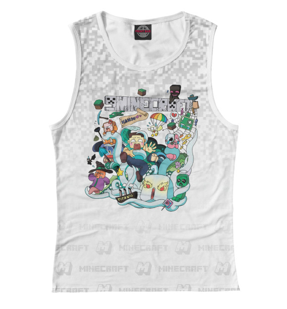 Майка для девочки с изображением Майнкрафт цвета Белый