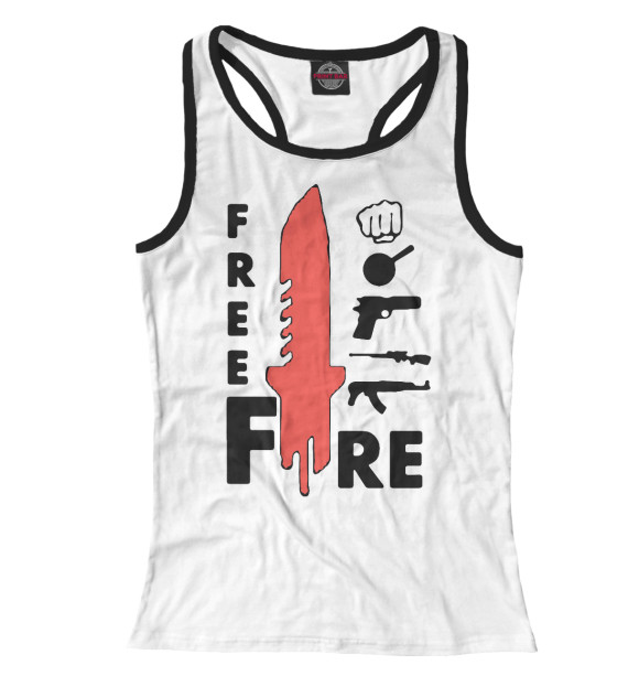 Женская майка-борцовка с изображением Garena Free Fire цвета Белый