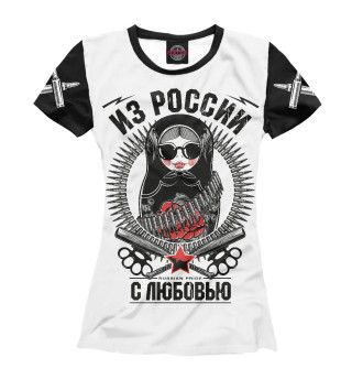 Женская футболка Боевая русская матрёшка