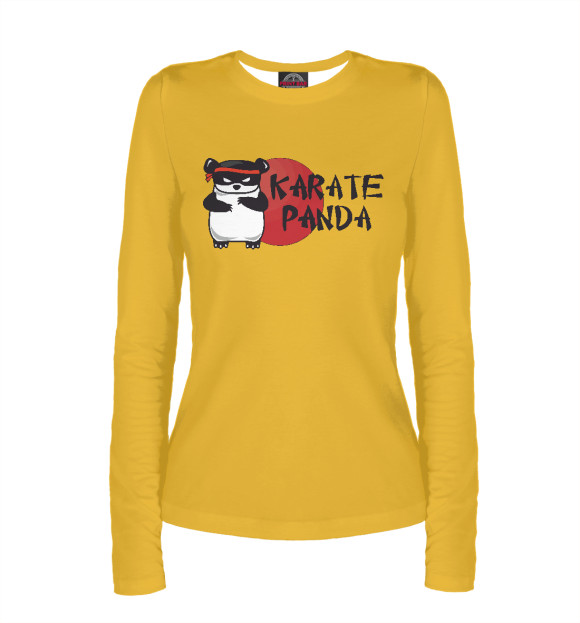 Женский лонгслив с изображением Karate Panda цвета Белый