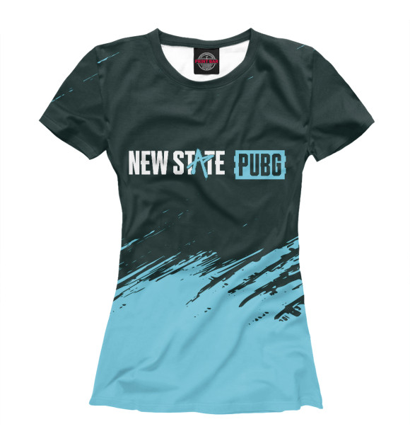 Женская футболка с изображением PUBG New State - Brush цвета Белый