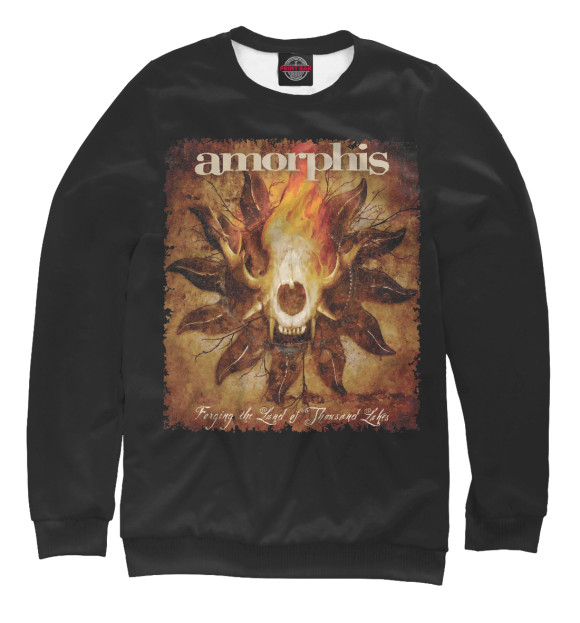 Свитшот для девочек с изображением Amorphis цвета Белый