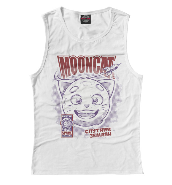 Майка для девочки с изображением MoonCat цвета Белый
