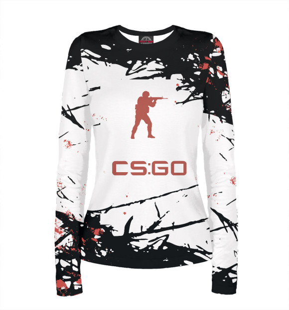 Женский лонгслив с изображением Counter-Strike (cs:go) цвета Белый