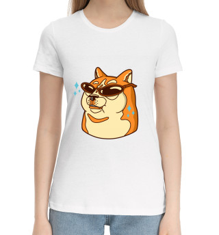 Женская хлопковая футболка Cool Doge