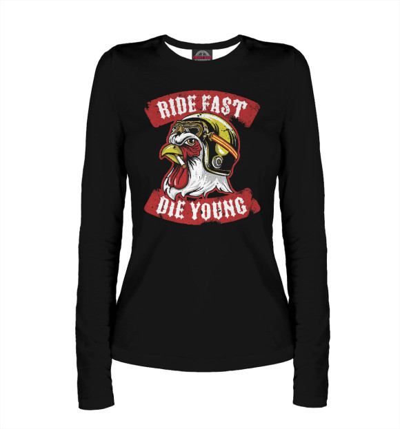 Женский лонгслив с изображением Гордый байкер цвета Белый