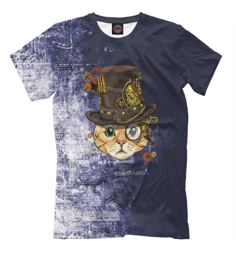 Футболки Print Bar Steampunk Cat Steampunk детская футболка стимпанк кот steampunk cat 116 синий