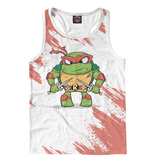 Мужская майка-борцовка с изображением Черепашки-ниндзя Рафаэль цвета Белый