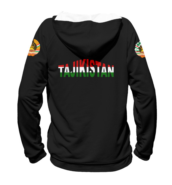 Мужское худи с изображением Tajikistan цвета Белый