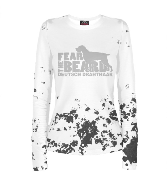 Женский лонгслив с изображением Fear the Beard Deutsch цвета Белый