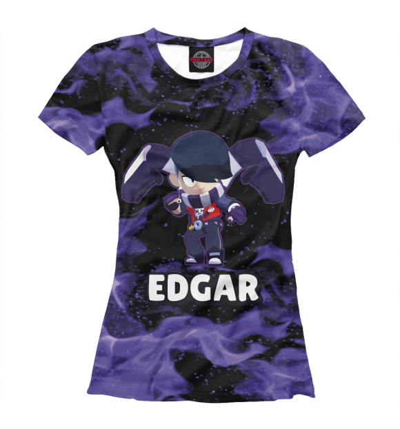 Женская футболка с изображением Edgar Brawl Stars цвета Белый
