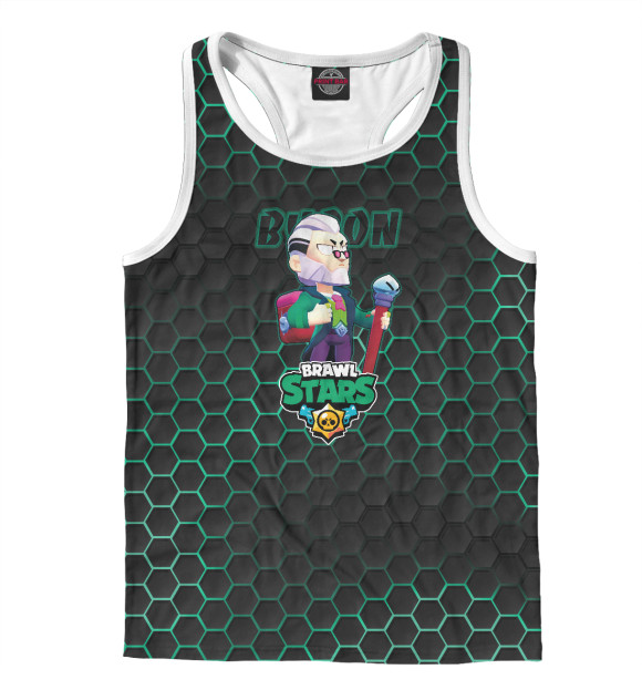 Мужская майка-борцовка с изображением Байрон. Brawl Stars цвета Белый