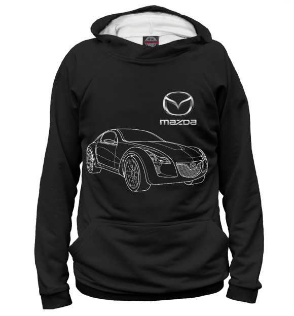Женское худи с изображением Mazda / Мазда цвета Белый