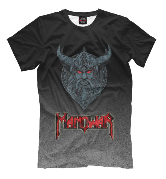 Мужская футболка с изображением Группа Manowar цвета Белый