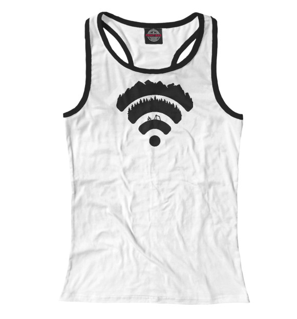 Женская майка-борцовка с изображением WORLDFI цвета Белый