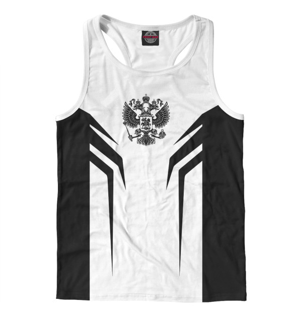 Мужская майка-борцовка с изображением Россия цвета Белый