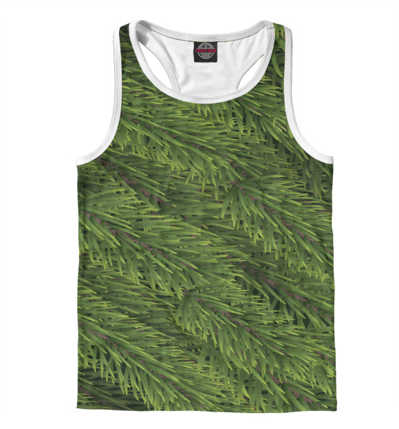 Мужская майка-борцовка с изображением Ёлочки цвета Белый