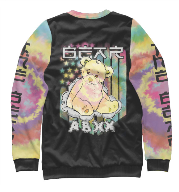 Свитшот для мальчиков с изображением Tie Dye Мишка цвета Белый