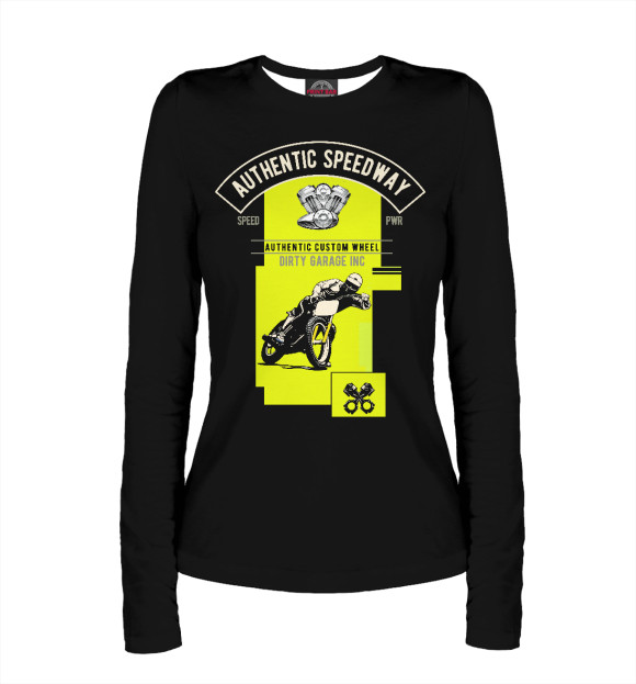 Женский лонгслив с изображением Speedway цвета Белый